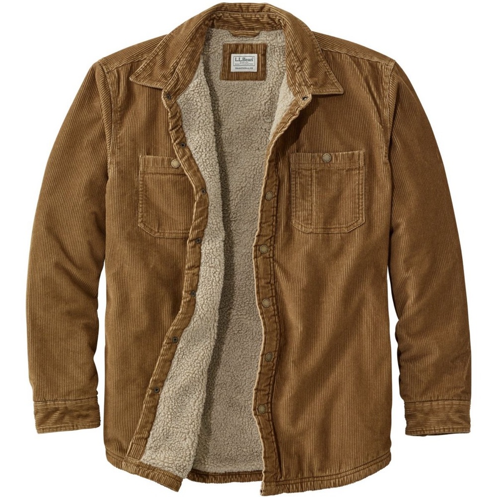LLBEAN shirt jacket camel XL